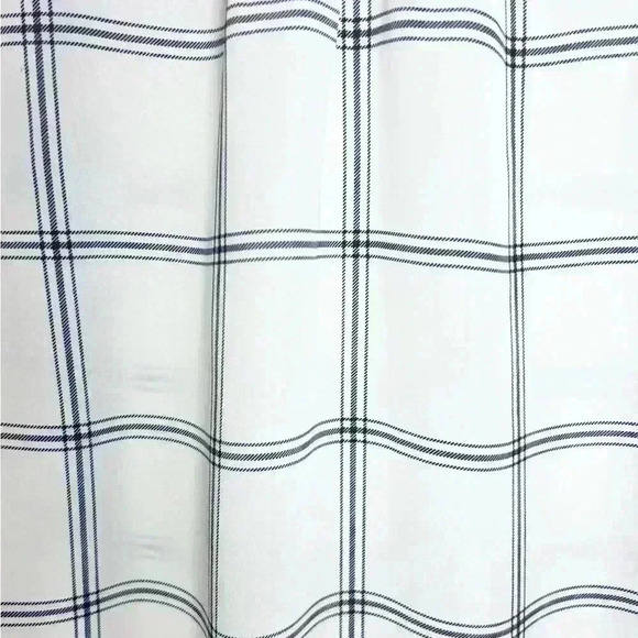 LAUNDRY BY SHELLI SEGAL Windowpane Check Blouse White Navy Blue Size X-Small - Picture 5 of 11